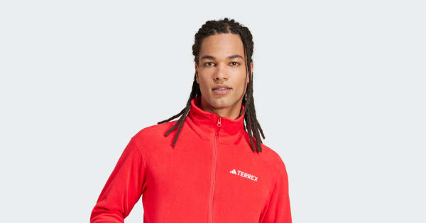 adidas Multi Essentials Full-Zip Fleece Fermuarlı Üst - Kırmızı