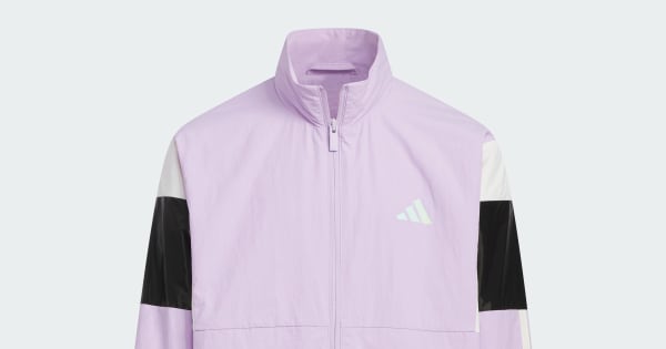アディダス ガールズ ウーブン ルーズフィット フルジップ ジャケット