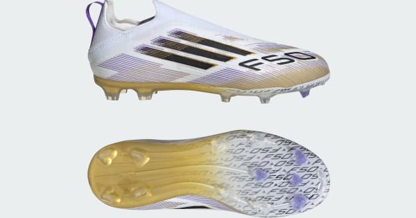 adidas F50 Elite Laceless Firm Ground Cleats Kids - White | Free