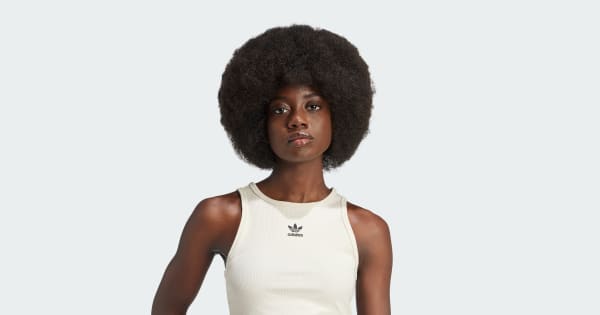 adidas Essentials Ribbed Tank Top - White | Free Shipping with