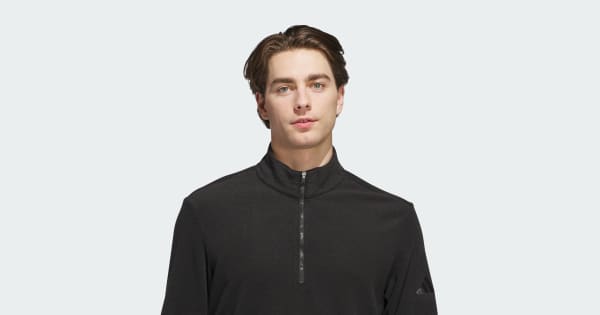 adidas Ultimate365 Terry Cloth Quarter-Zip Pullover - Black | Free
