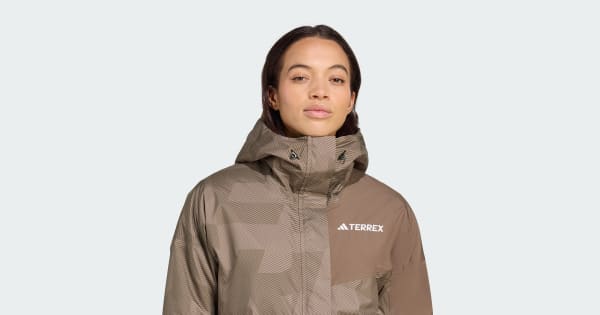 adidas Terrex Multi 2L Rain.Rdy Insulated Jacket - Brown | Free