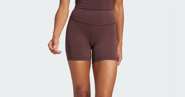 adidas All Me 5-Inch Short Leggings - Brown | Free Shipping with