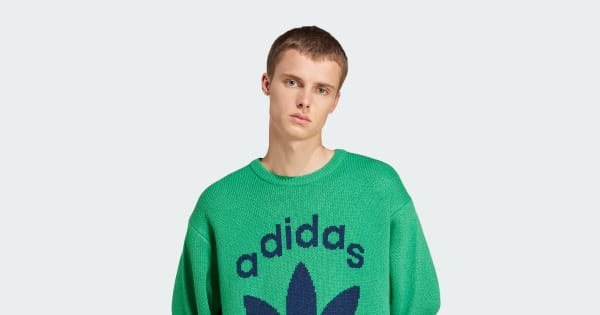adidas 緑色 クルーネックセーター L 新品】アディダス オリジナルス 70s クルーネックセーター - メルカリ