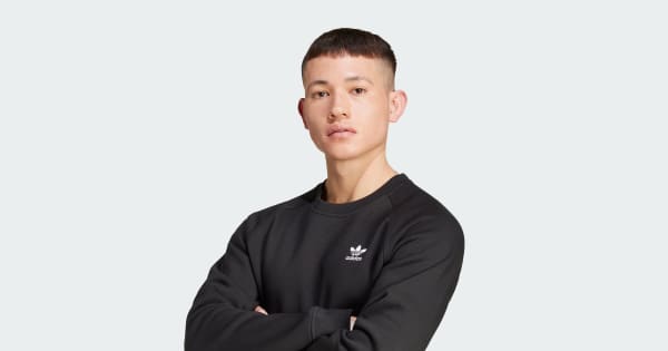 adidas Trefoil Essentials Crew Sweatshirt Black Free Shipping