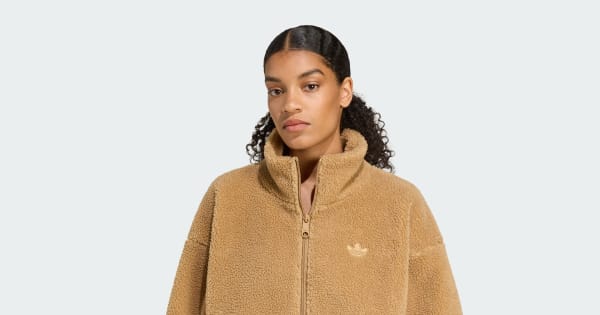 adidas Essentials Teddy Jacket - Brown | Free Shipping with