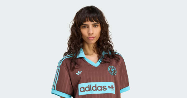 adidas Graphic Soccer-Inspired Jersey - Brown | Free Shipping with