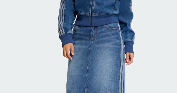 アディダス スリーストライプス ペンシル スカート デニム