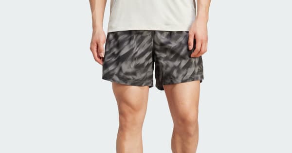 アディダス オウン ザ ラン 総柄プリント ショーツ - グレー