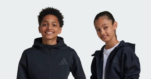 ADIDAS Z.N.E.フルジップ仕様フード付きトラックジャケット - ブラック