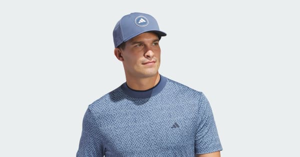 adidas Ultimate365 PIqué Mock Collar Polo Shirt - Blue | Free