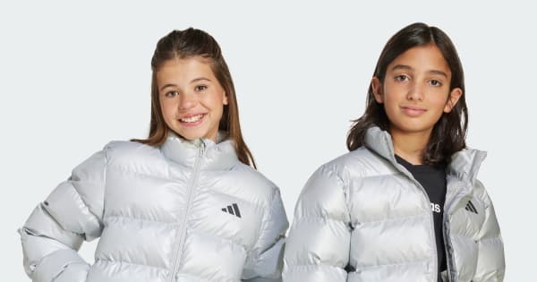 adidas Synthetic Down Glam Jacket Kids - Silver | Free