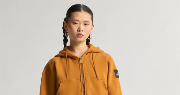 adidas Equipment Cropped Hoodie - Brown | Free Shipping with adiClub