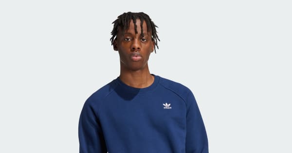 adidas Trefoil Essentials Crew Sweatshirt Blue Free Shipping