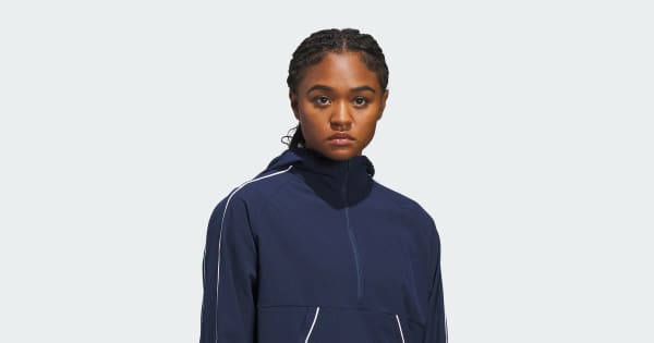adidas ULTIMATE365 SEERSUCKER QUARTER-ZIP JACKET - Blue | Free