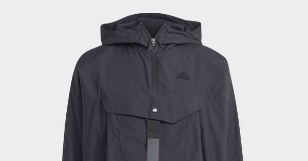 adidas City Escape Premium Windbreaker - Black | Free Shipping