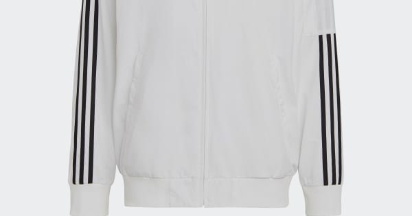 adidas Men's Essentials Woven 3-Stripes Jacket - White | H14635