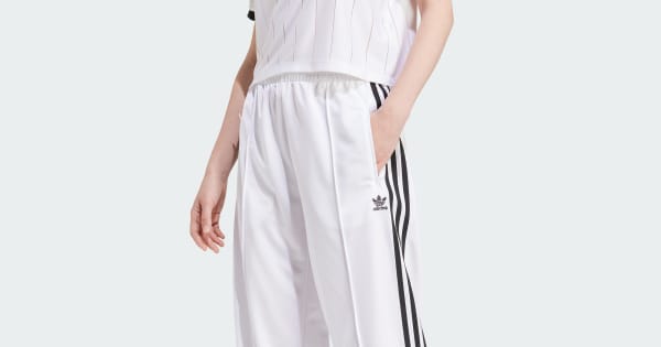 adidas Adicolor Firebird Loose Track Pants - White | Free Shipping