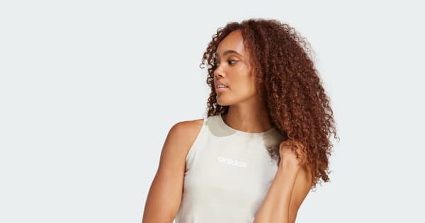 アディダス エッセンシャルズ リニア スリム コットンタンクトップ