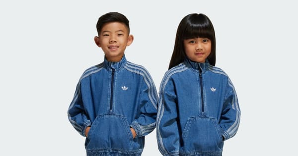 adidas デニムジャケット 新品未使用　XL アディダス デニムセット キッズ - ブルー | アディダス ジャパン