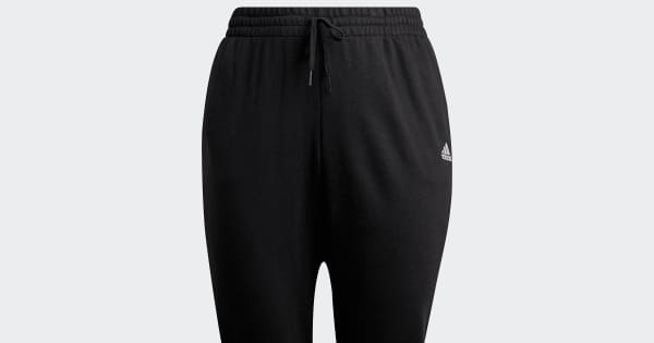 adidas Essentials French Terry Logo Pants (Plus Size) - Black