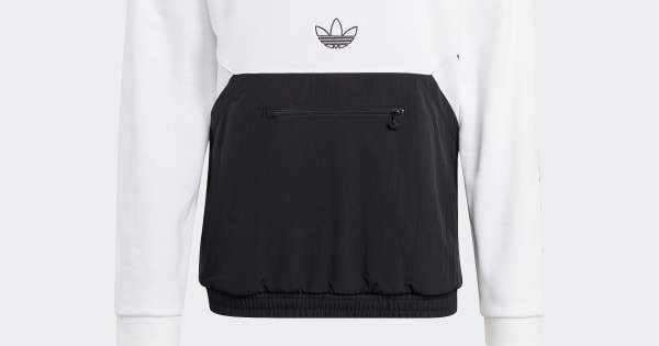 adidas Archive Mixed Material Sweat Hoodie - White | Free Shipping