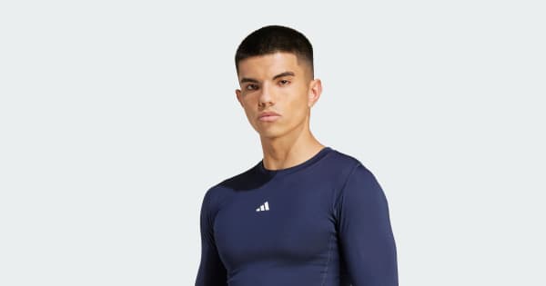 adidas Techfit Compression Training Long Sleeve Tee - Blue