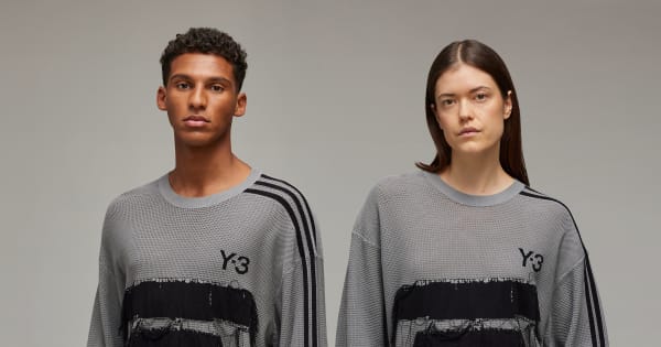 adidas Y-3 Graphic Knit Crew Sweater - Grey | adidas Singapore