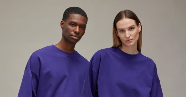 adidas Y-3 Brushed Terry Crew Sweatshirt - Purple | Free Shipping