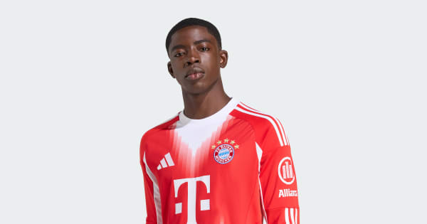 adidas FC Bayern 25/26 Long Sleeve Home Jersey - Red | Free