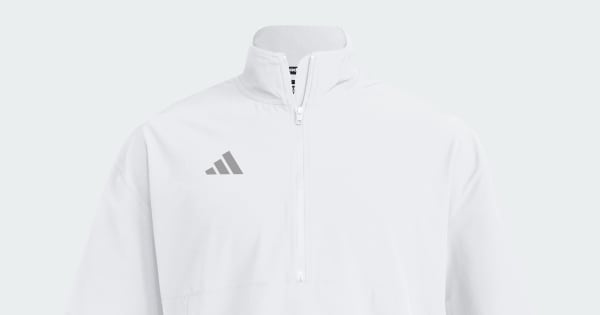 adidas Short Sleeve Quarter Zip Woven Jacket - White | Free