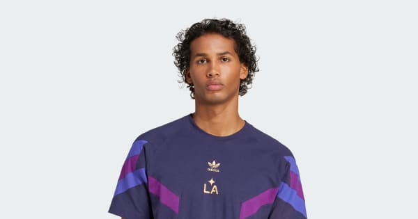 adidas LA Galaxy Originals Short Sleeve T-Shirt Blue adidas UK - Main Image