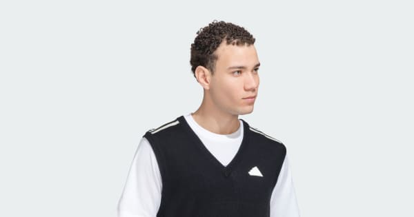 adidas 3 Stripes Sweater Vest - Black | adidas India