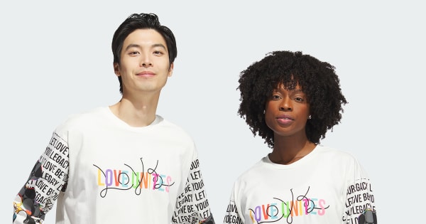 adidas Pride Long Sleeve Graphic Tee (Gender Neutral) - White