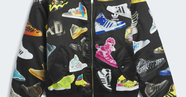 超希少 adidas×Jeremy scott archive スタジャン adidas Jeremy Scott Archive Bomber Jacket - Black | Free Shipping