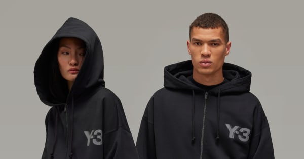 adidas Y-3 Logo Zip Hoodie - Black | Free Shipping with adiClub