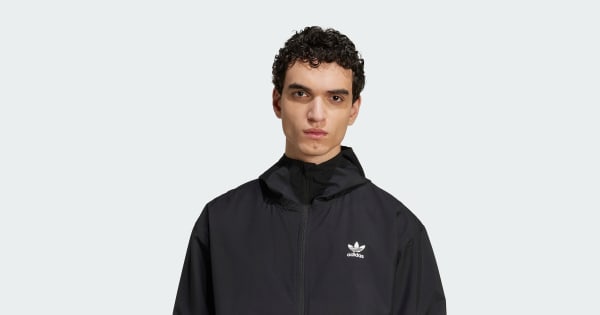 adidas Trefoil Essentials Woven Jacket - Black | Free Shipping