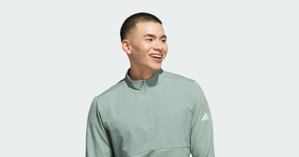 adidas Ultimate365 Tour Quarter-Zip Pullover - Green | Free