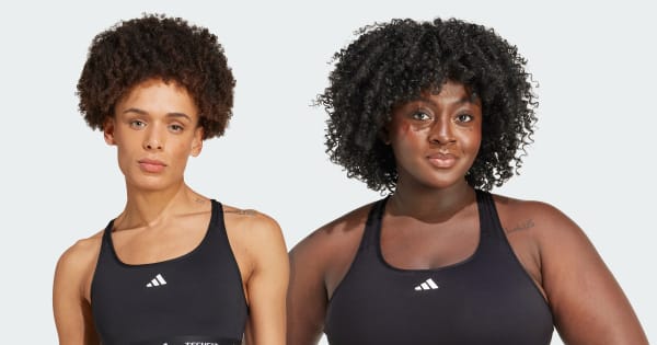 アディダス テックフィット ミディアムサポート ブラ - ブラック