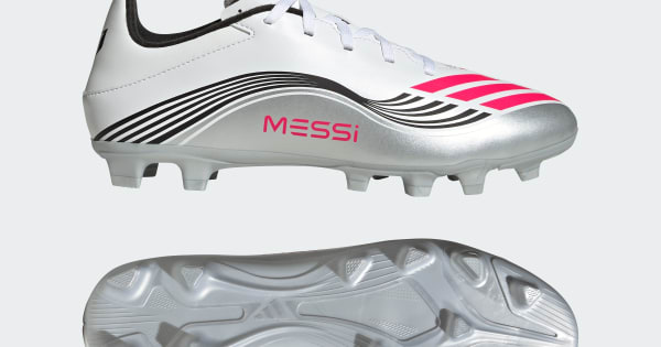 adidas F50 Messi Club Firm/Multi-Ground Cleats - White | Free