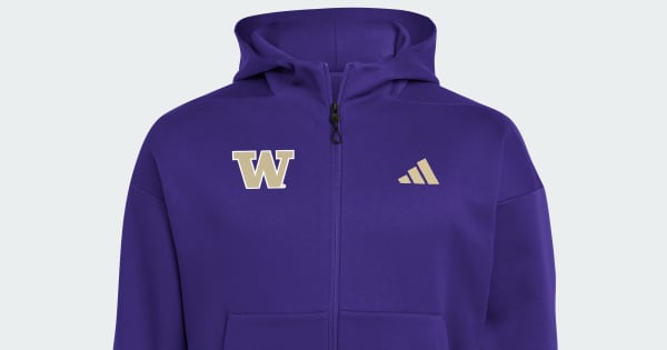 adidas Washington Huskies Full Zip Player Travel ZNE Hoodie