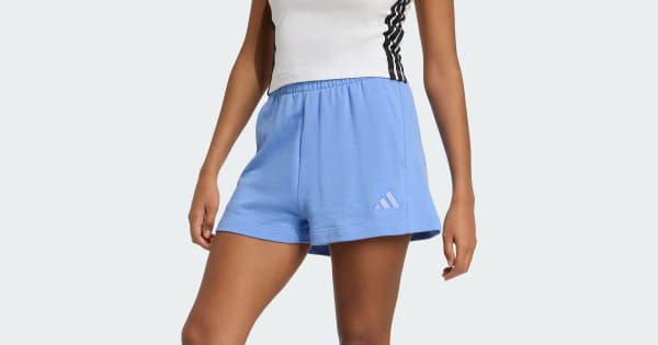 アディダス レディース ハーフパンツ adidas Women's Sportswear ALL SZN Fleece Shorts - Almost Blue Shorts Moletinho ALL SZN - Azul adidas | adidas Brasil