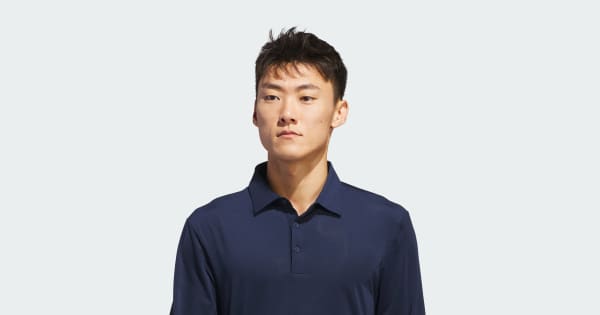 adidas Long Sleeve Polo Shirt - Blue | Free Shipping with