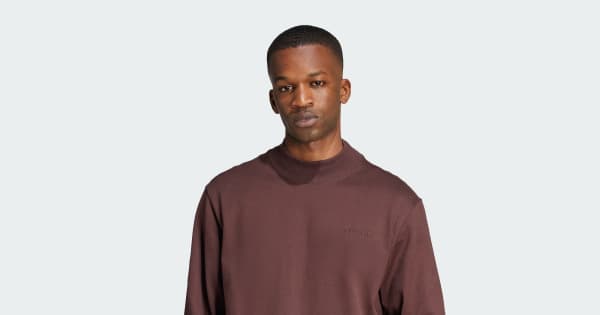 アディダス 長袖モックネックTシャツ - ブラウン | アディダス ジャパン