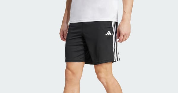 adidas Train Essentials Piqué 3-Stripes Training Shorts - Black