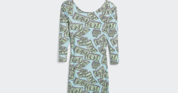 adidas Jeremy Scott Money Print Dress - Green | Free Shipping with