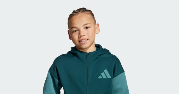 adidas Z.N.E. Full-Zip Colorblocked Hoodie Kids - Green | Free