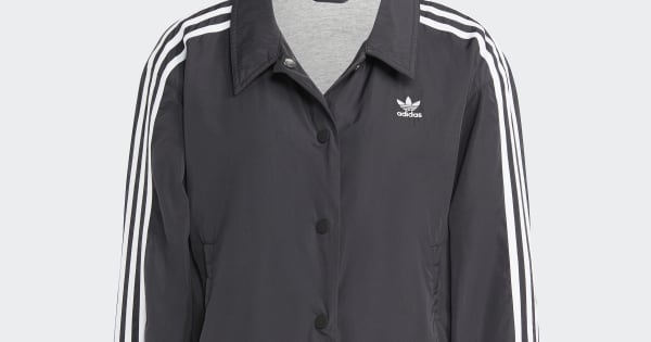 adidas Adicolor Classics 3-Stripes Coach Jacket - Black | Free