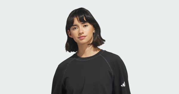 adidas Beyond The Course Side-snap Twistweave Sweatshirt - Black