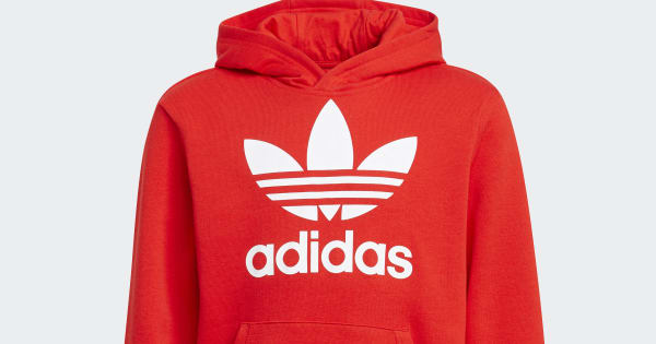 adidas Trefoil Hoodie - Red | Free Shipping with adiClub | adidas US